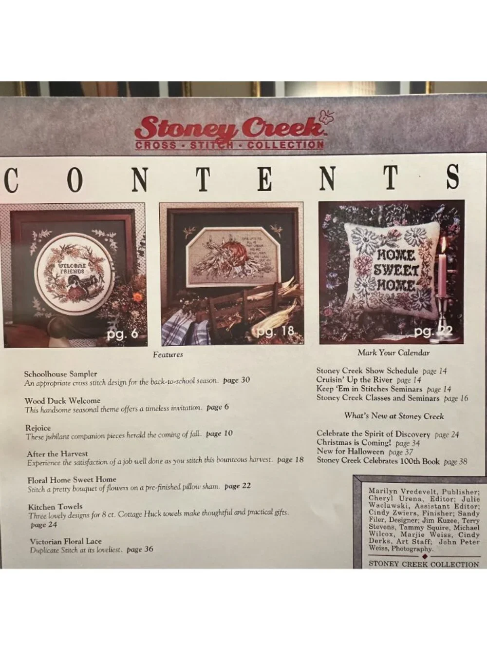 Stoney Creek Cross-Stitch Collection Magazine October 1992 Vol 4 No 5